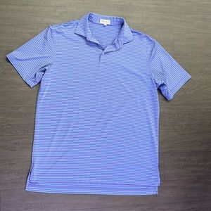 Peter Millar men’s blue/purple striped polo. Size large